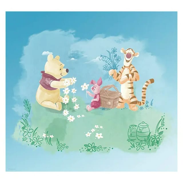 KOMAR Vliestapete »Winnie Pooh Picnic«, bunt, glatt