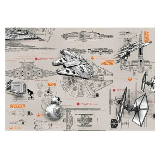 KOMAR Papiertapete »STAR WARS Blueprints«, Breite 368 cm - bunt
