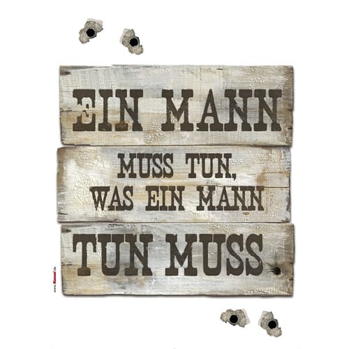 KOMAR Dekosticker »Ein Mann muss«, BxH: 50 x 70 cm - bunt