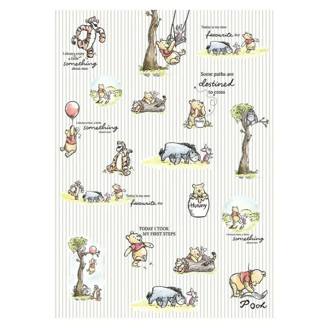 KOMAR Vliestapete »Winnie Pooh Stripes«, bunt, glatt