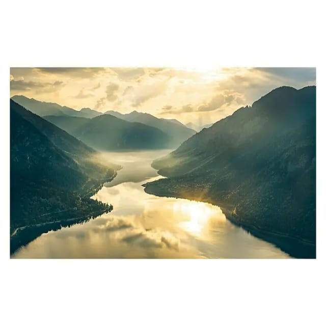 KOMAR Vliestapete »Gold Mountains«, Breite 400 cm, seidenmatt - bunt