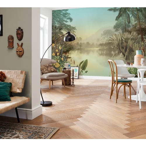 KOMAR Vliestapete »Lac Tropical«, Breite 400 cm, seidenmatt - bunt