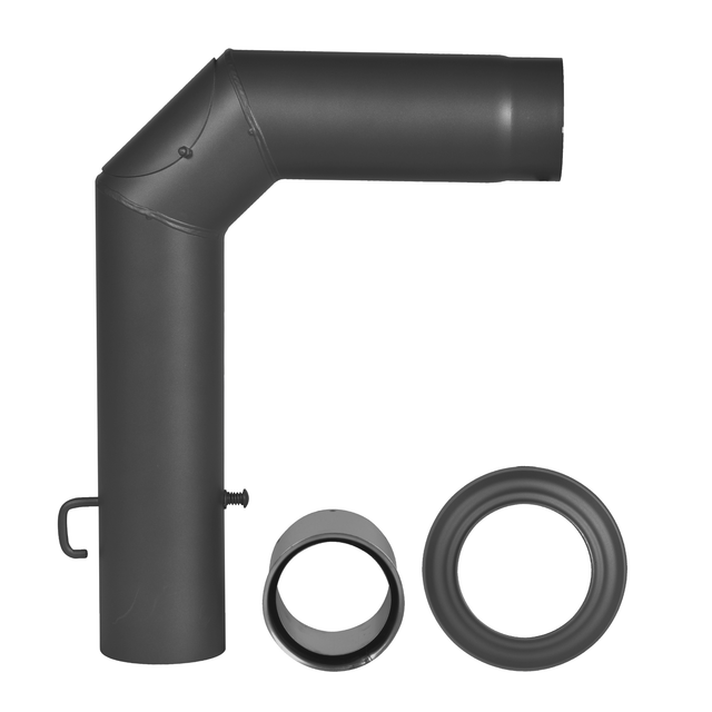 FIREFIX® Rauchrohr-Set, ØxL: 12 x 45 cm, Stärke: 2 mm, Stahl - schwarz