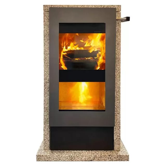 XEOOS® Kaminofen »x8 PATAGONIA«, gelb, Naturstein, 8 kW - grau