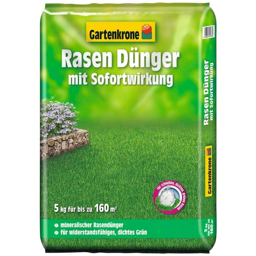 Gartenkrone Rasendünger, 5 kg, für 160 m², schützt vor Nährstoffmangel - bunt