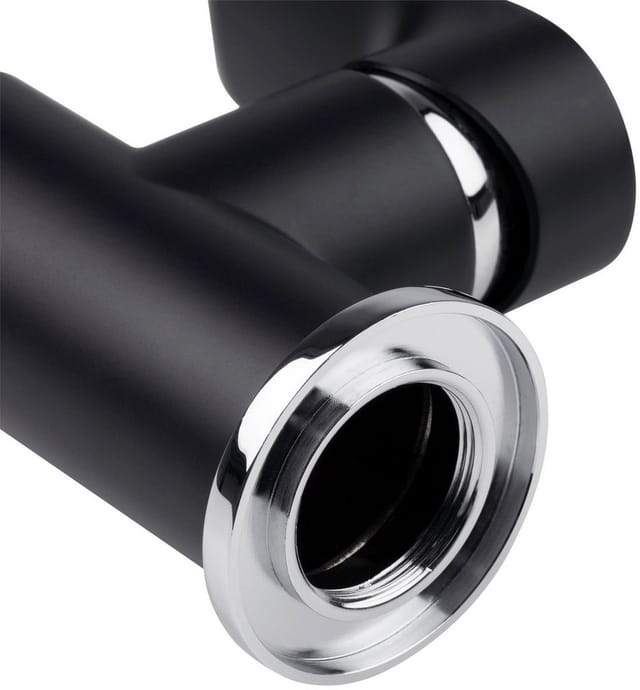 CORNAT Spültischarmatur »NOIR ROUND«, Messing/Druckguss, matt und glänzend, ⅜" - schwarz