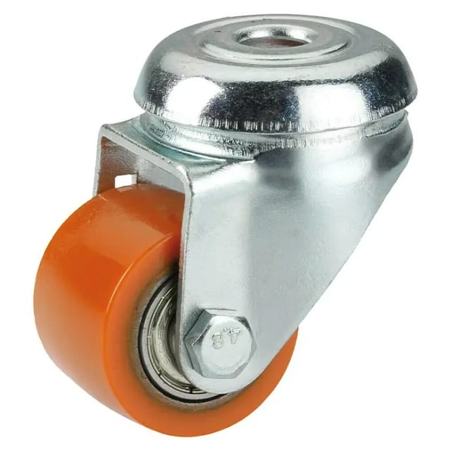 DÖRNER+HELMER Lenkrolle mit Rückenloch, verzinkter Stahl - orange