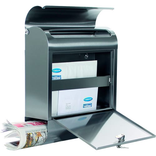 Rottner Tresor Briefkasten »Rondello«, BxH: 38 x 43 cm, inkl. 2 Schlüssel - silberfarben