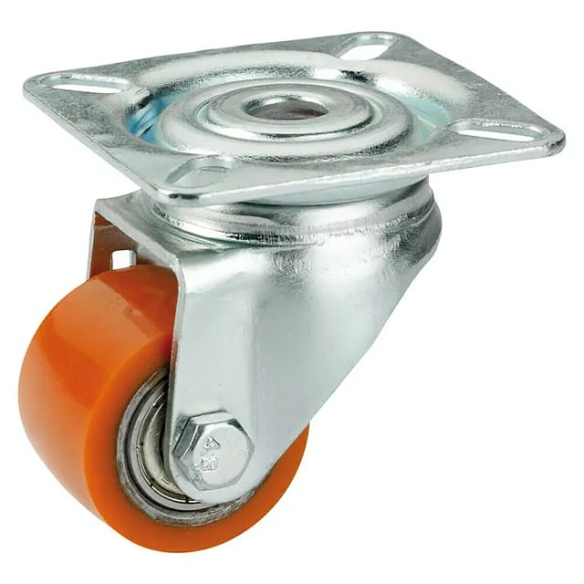 DÖRNER+HELMER Lenkrolle mit Platte, verzinkter Stahl - orange