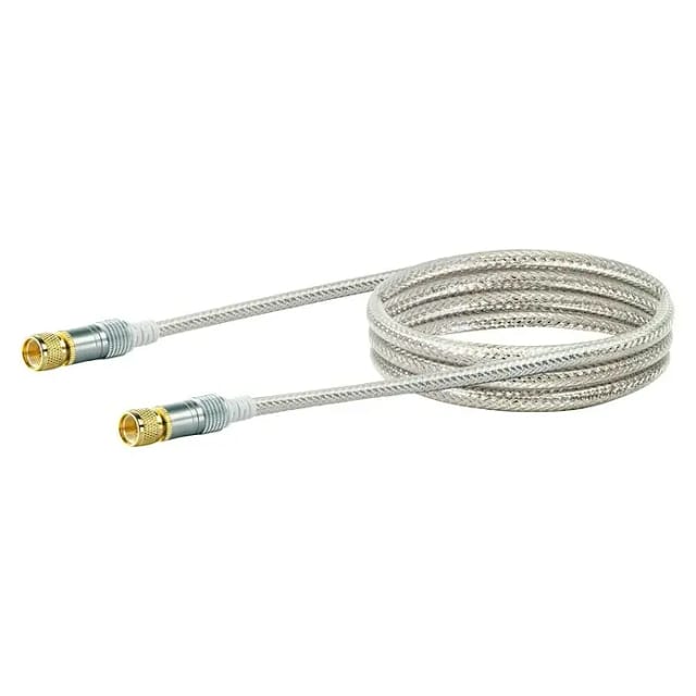 SCHWAIGER SAT-Anschlusskabel, 1,5 m, 75 Ohm, 110 db, Transparent