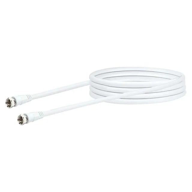 SCHWAIGER SAT-Anschlusskabel, 5 m, 75 Ohm, 90 db, Weiß - weiss