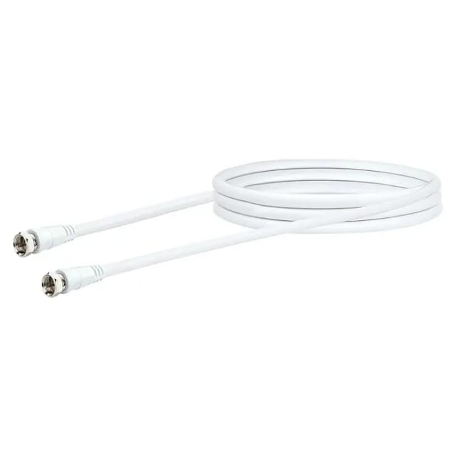 SCHWAIGER SAT-Anschlusskabel, 3 m, 75 Ohm, 90 db, Weiß - weiss