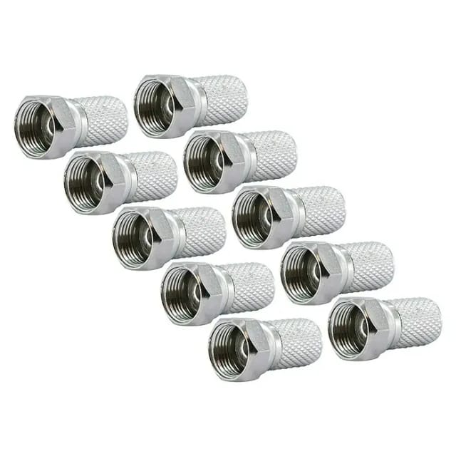 SCHWAIGER F-Stecker, D. 7 mm 10er Set , Silber, Metall, Koaxialkabel - silberfarben