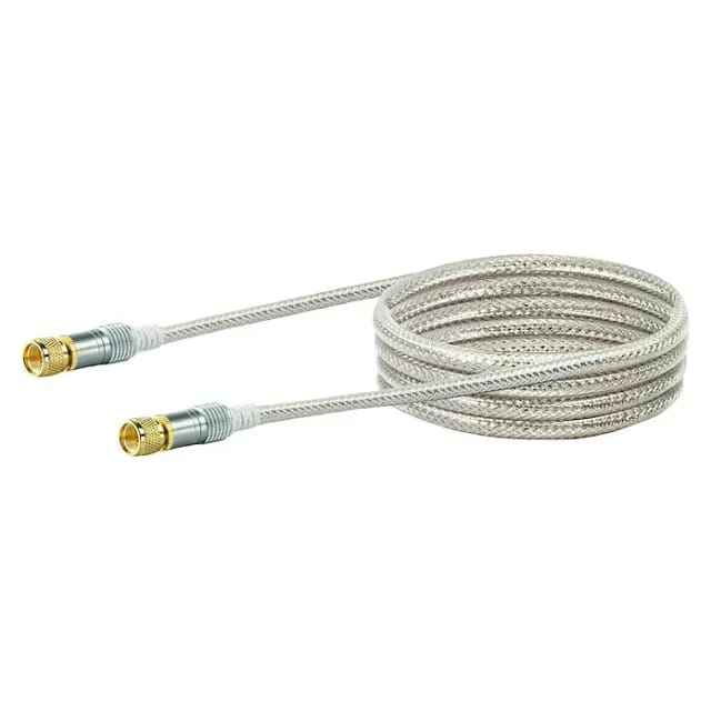 SCHWAIGER SAT-Anschlusskabel, 3 m, 75 Ohm, 110 db, Transparent