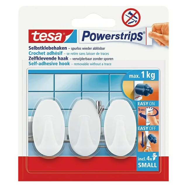 TESA Klebehaken, Kunststoff, 1 kg - weiss