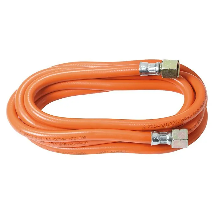 Schlauchleitung, 2x R 3/8 Z L, 2,5 m, 1 Stück - orange