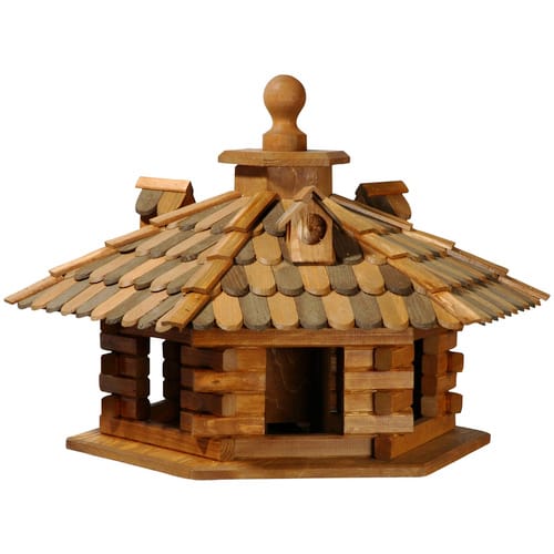 DOBAR Design-Vogelhaus mit Holzschindeldach - braun