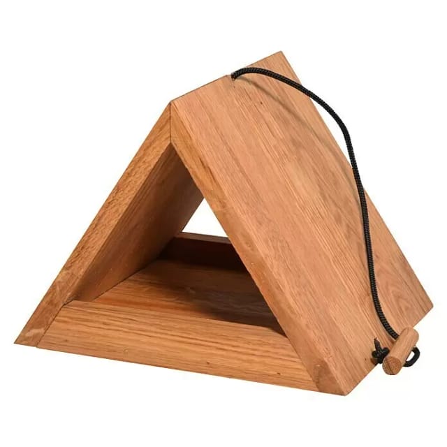 DOBAR Dreieckiges Design-Vogelfutterhaus - braun