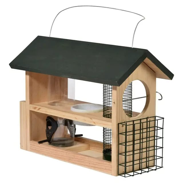 DOBAR Multifunktions-Vogelfutterhaus 7-in-1 - gruen