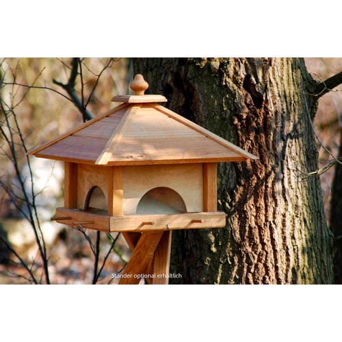 DOBAR Großes Vogelfutterhaus 4 Schubladen - braun