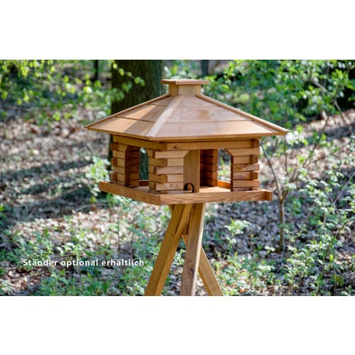 DOBAR Rustikales Vogelhaus mit Holzdach - braun