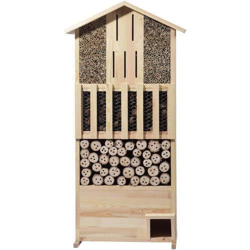 DOBAR XXL Insektenhotel-Wand mit Igelhaus - beige
