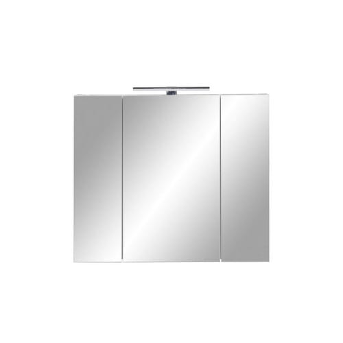 SCHILDMEYER Spiegelschrank »Limone«, BxHxT: 70 x 75 x 16 cm, 3-türig, weiß - weiss