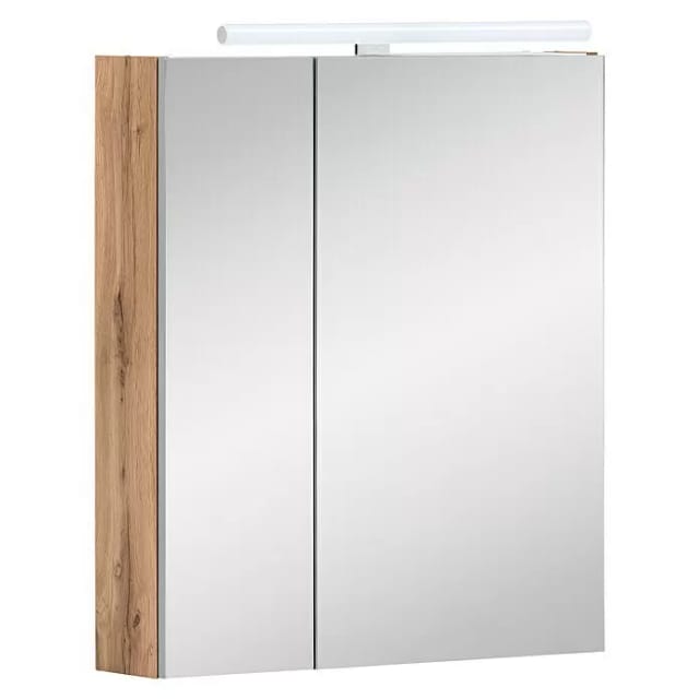 SCHILDMEYER Spiegelschrank »Duo«, BxHxT: 60 x 75 x 16 cm, 2-türig, eiche - braun