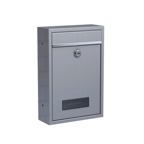BASI Briefkasten, eckig, Edelstahl, silberfarben