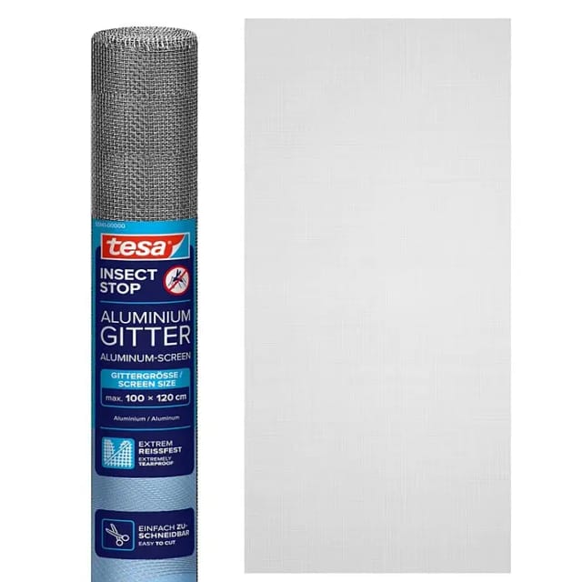 TESA Fliegengitter, Alu, Gewebe, HxB: 120 cm x 100 cm - schwarz