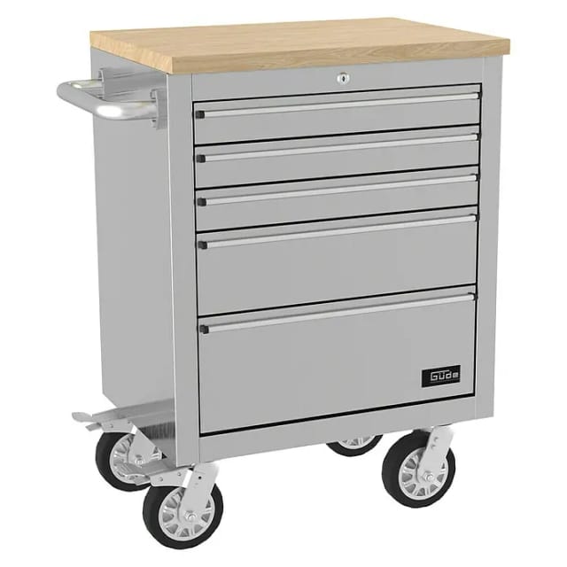 GÜDE Werkbank, Breite: 66,8 cm, mit 5 Schubladen - grau