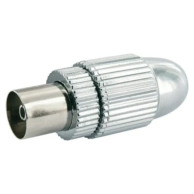 SCHWAIGER IEC-Buchse, Silber, Kunststoff, Koaxialkabel - silberfarben
