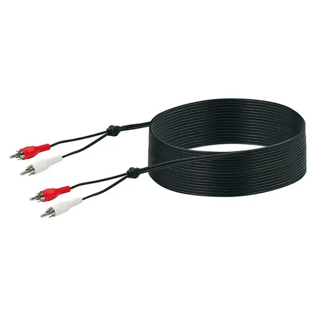 SCHWAIGER Audio-Verbindung, Cinch-Audio-Verbindungskabel 10 m beidseitig 2 Stecker schwarz