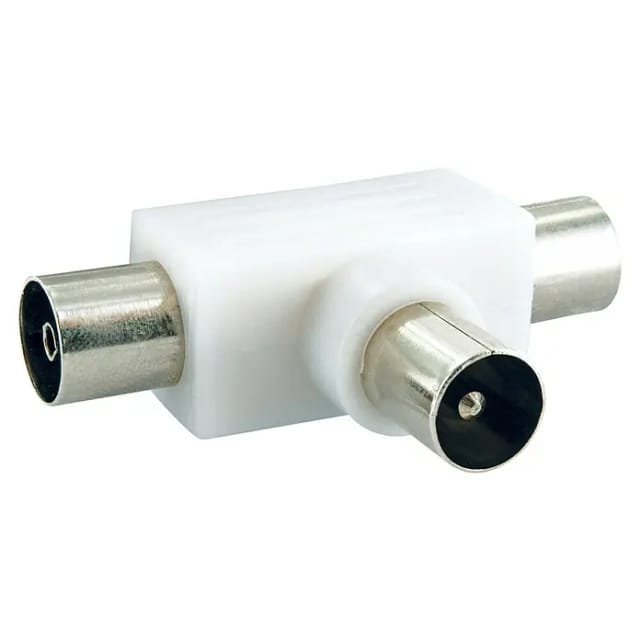 SCHWAIGER Aufsteckverteiler, Weiß, Kunststoff, Koaxialkabel - weiss