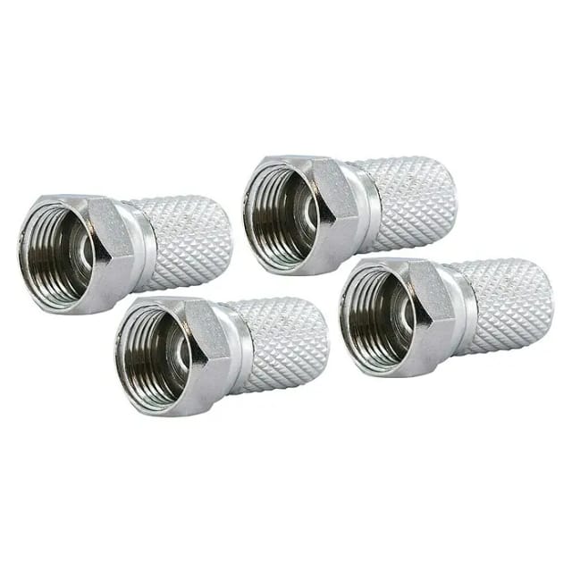 SCHWAIGER F-Stecker, Ø 7 mm, 4-tlg. - silberfarben