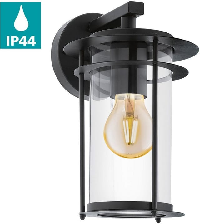 EGLO Außenwandleuchte »VALDEO«, max. 60W, schwarz, IP44 E27, (HxL): 27,5 x 16,5 cm