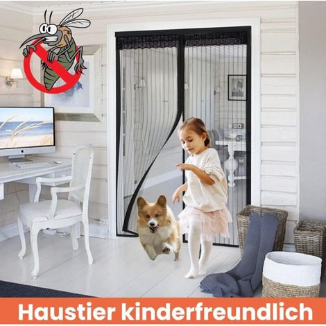 Set Mit 1 Schwarzem Magnetischem Moskitonetz 110 Cm X 210 Cm, Ultrafeines Moskitonetz Für Balkon Und Schlafzimmer