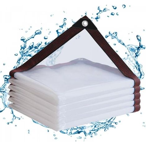Stück (3 X 8 M) Transparente, Wasserdichte Pe-plane Mit Ösen Für Balkone, Windschutzwände, Gartenmöbel, Wintergärten