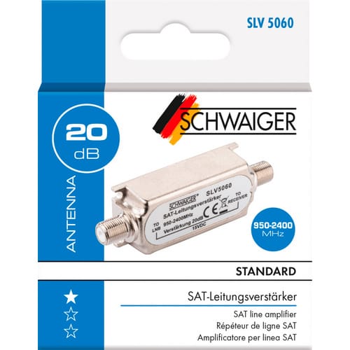 SCHWAIGER SAT-Leitungsverstärker, Silber, 20 db - silberfarben
