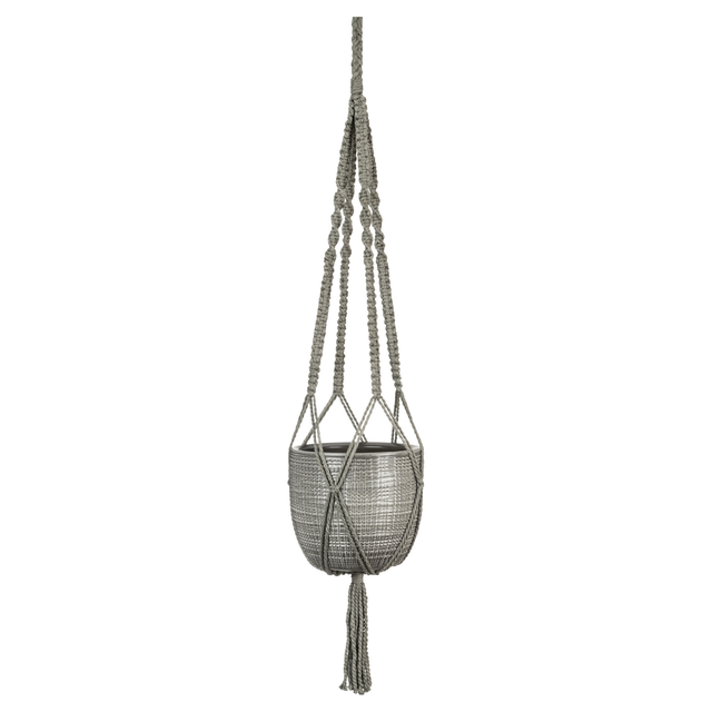 SCHEURICH Blumenampel »CORTEZA SKY«, ØxH: 15,6 x 14 cm, Makramee, grau