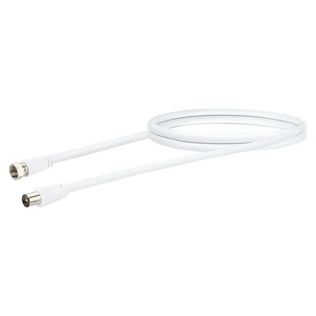 SCHWAIGER SAT-Anschlusskabel, 1,5 m, 75 Ohm, 75 db, Weiß - weiss