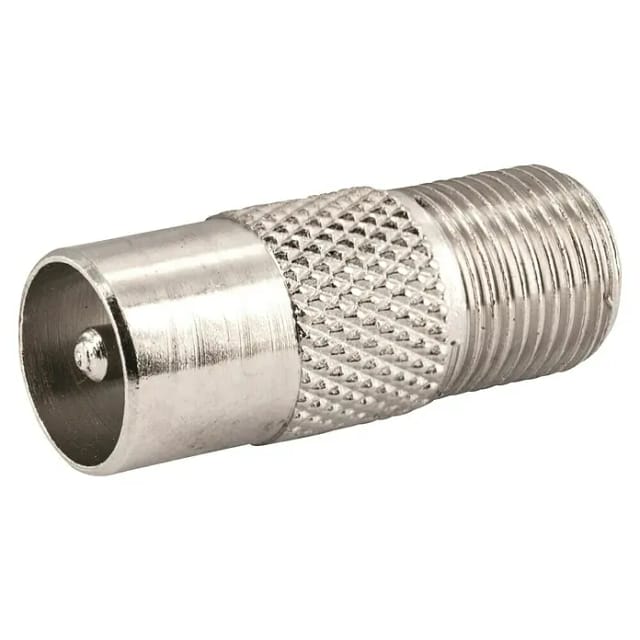SCHWAIGER Adapter, Silber, Metall, Kabel mit IEC-Buchse und F-Stecker - silberfarben