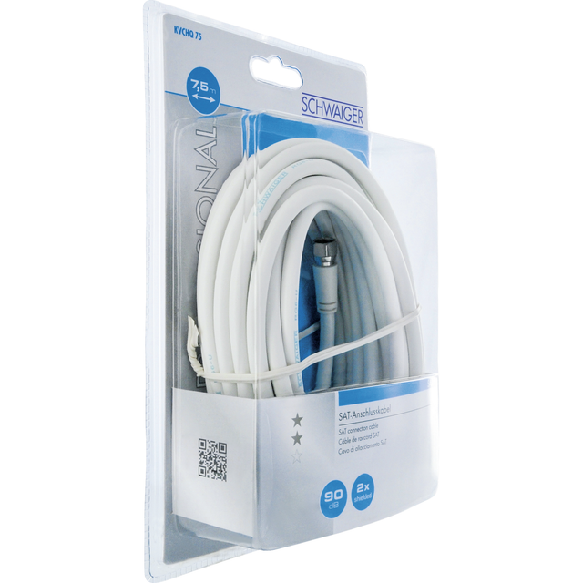 SCHWAIGER Verbindungskabel, SAT7,5 m 90dB weiss