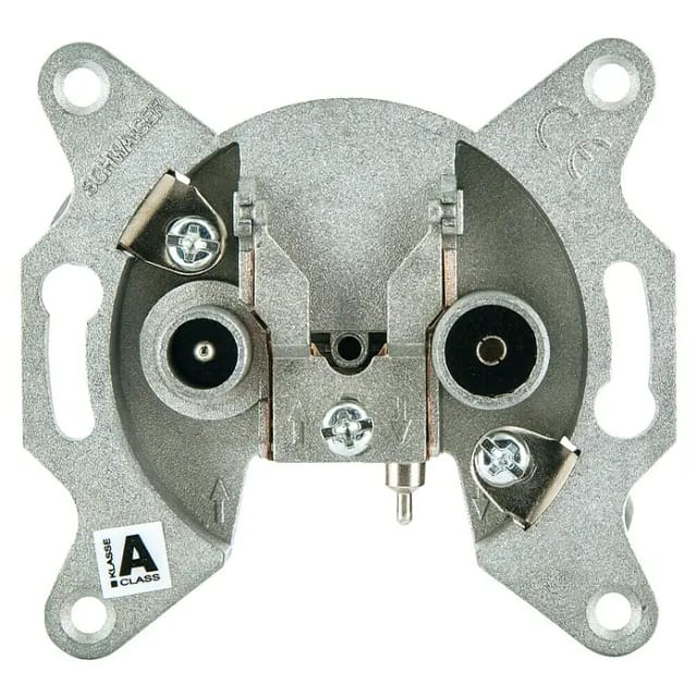 SCHWAIGER IEC-Antennendose, Silber, Aluminium, Breitbandkabel- und SAT-Anlagen - silberfarben