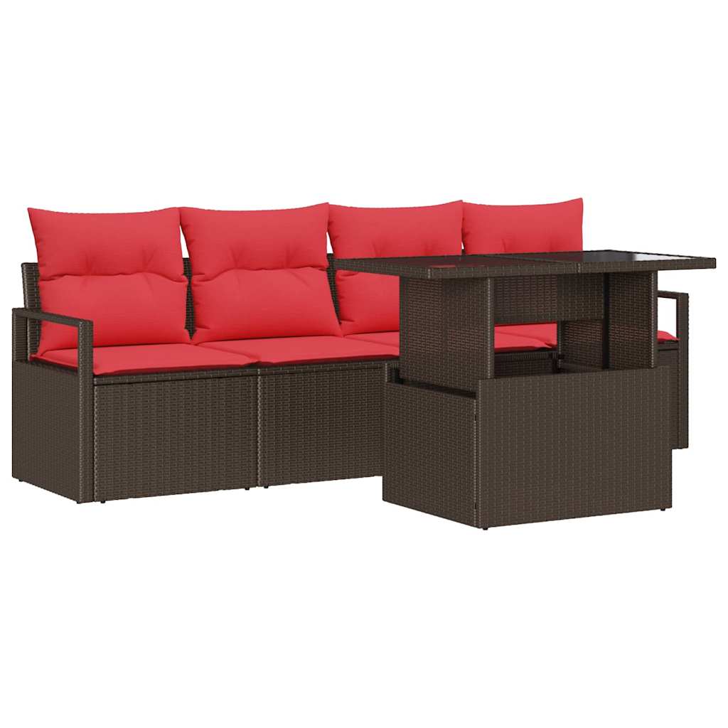 Maison Exclusive - Gartensofa-set 5 Stk. 4-sitzanzahl Braun Und R