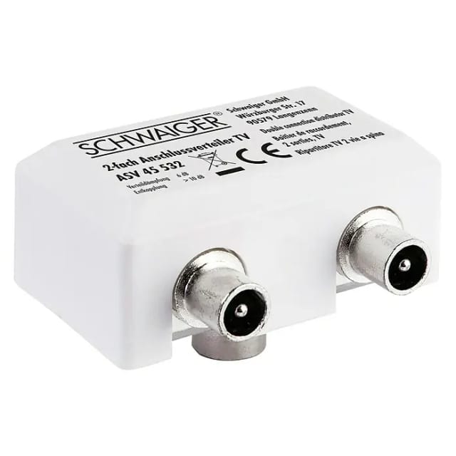 SCHWAIGER Verteiler, Weiß, Kunststoff, Antennenanschlüsse, Fernsehgeräte - weiss