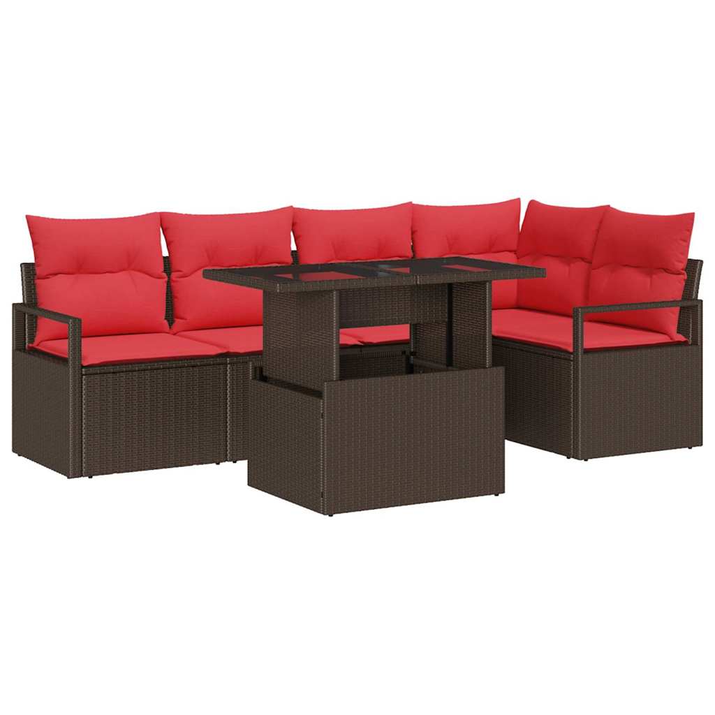 Maison Exclusive - Gartensofa-set 6 Stk. 5-sitzanzahl Braun Und R