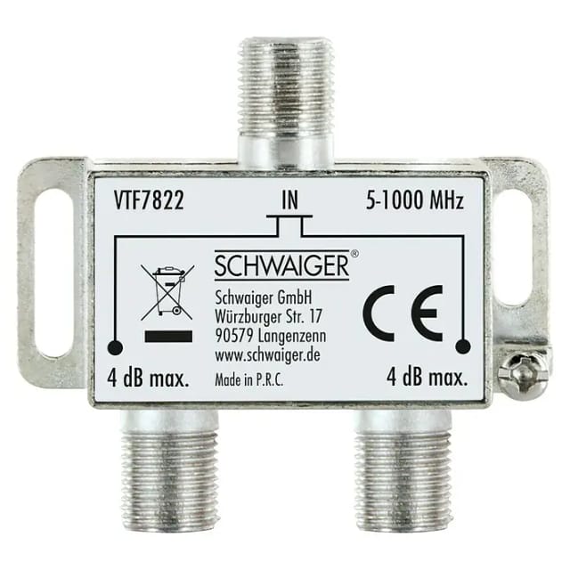 SCHWAIGER Verteiler, Silber, Aluminium, Fernsehgeräte, Receiver - silberfarben
