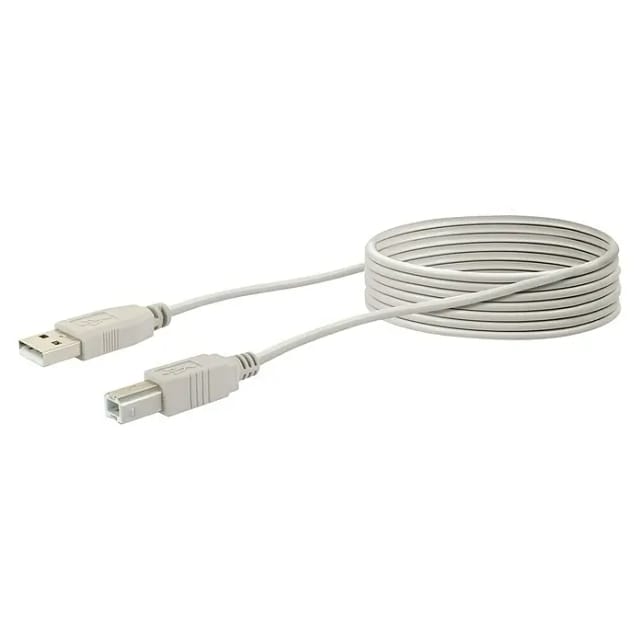 SCHWAIGER USB-2.0-Anschlusskabel, B-Stecker auf A-Stecker, 3 m, Grau