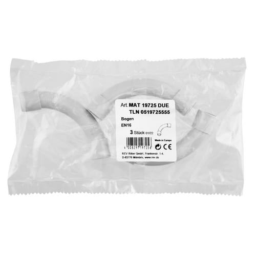 REV-Ritter Iso-Bogen, 90 Grad, Grau, Kunststoff
